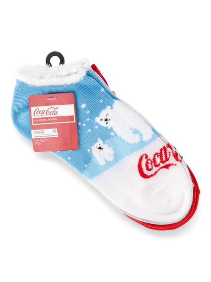 Coca-Cola Women's Holiday No-Show Socks, 3-Pack, Size 4-10