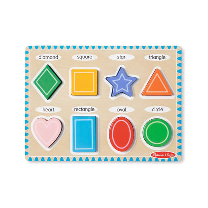 Melissa & Doug Shapes Wooden Chunky Puzzle (8 pcs) - FSC Certified