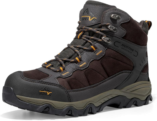 NORTIV 8 Men's Waterproof Hiking Boots Outdoor Mid Trekking Lightweight Mountaineering Shoes