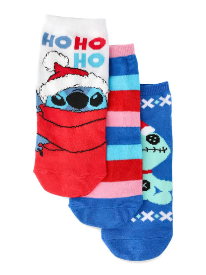 Disney Lilo & Stitch Women's Holiday No-Show Socks, 3-Pack, Size 4-10