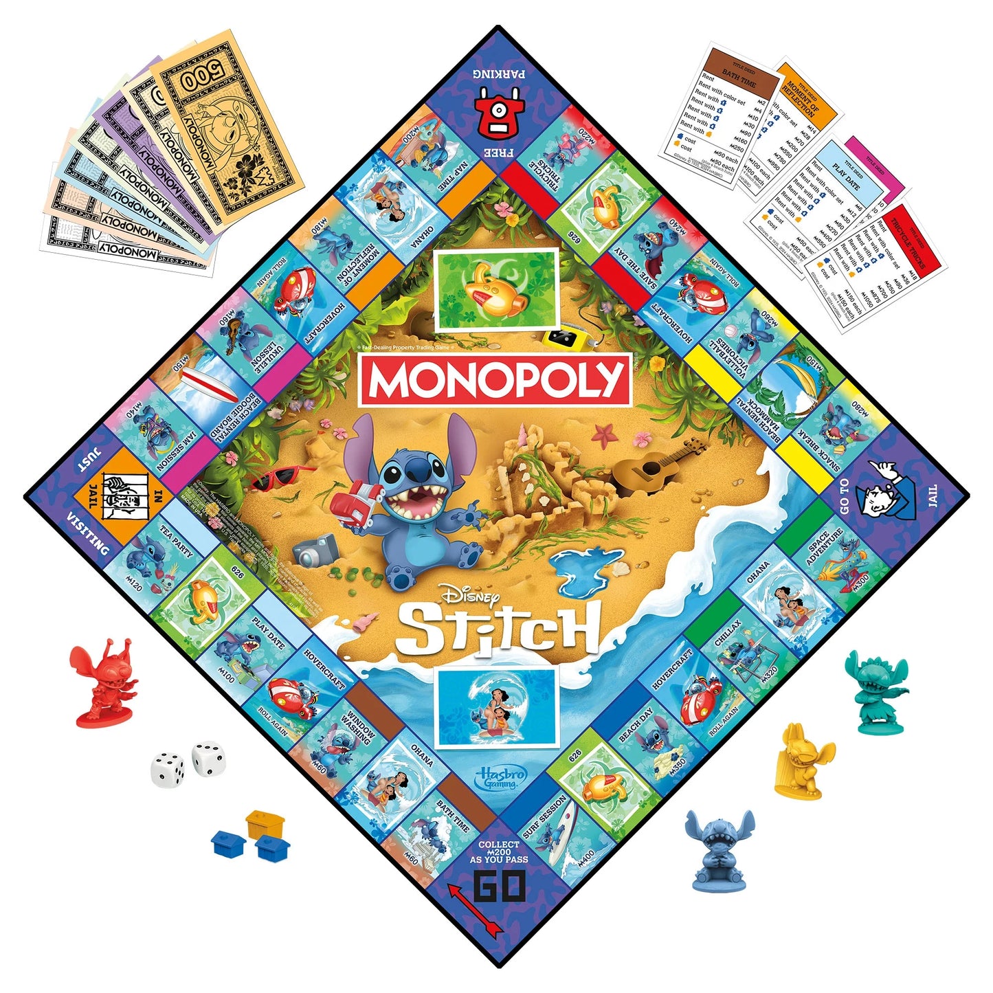 Monopoly Disney Stitch Edition Kids Board Game, Officially Licensed Disney Game, Christmas Gifts for Kids, Ages 8+