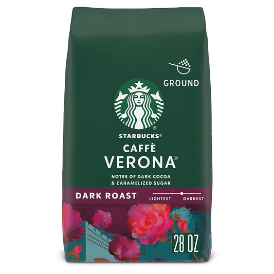 Starbucks Ground Coffee, Dark Roast Coffee, Caffè Verona, 100% Arabica, 1 bag (28 oz)