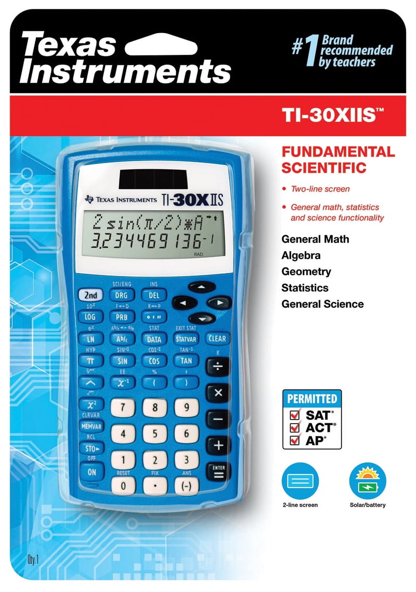 Texas Instruments TI-30X IIS Blue Scientific Calculator