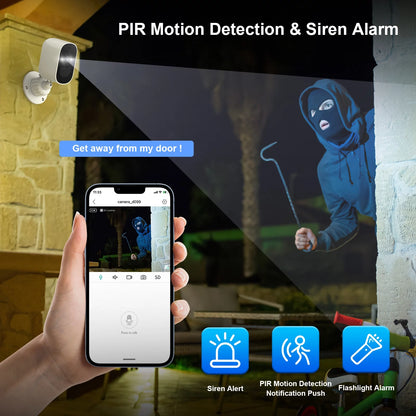 TOPVISION Outdoor Wireless Security Camera, 4MP 1080P, Color Night Vision, 2-Way Talk, Motion Detection, Includes Accessories