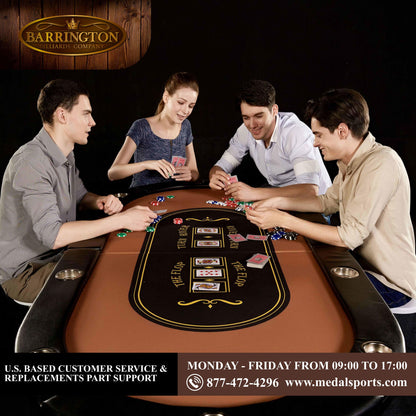 10-Player Poker Table, No Assembly Required, by Barrington Billiards Company