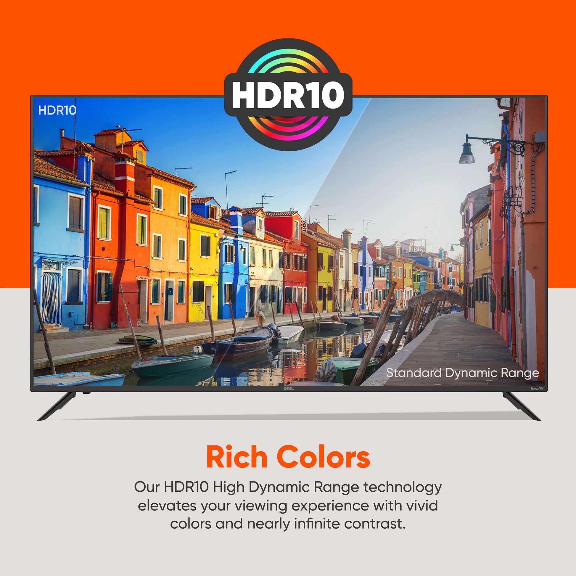 onn. 50” Class 4K UHD (2160P) LED Roku Smart Television HDR (100012585)