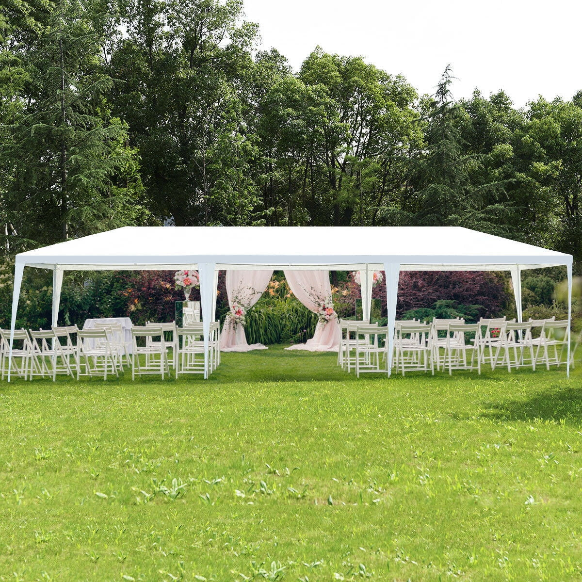 Costway 10'x30' Party Wedding Tent Event Canopies Heavy Duty Pavilion 5 Sidewall 44lbs