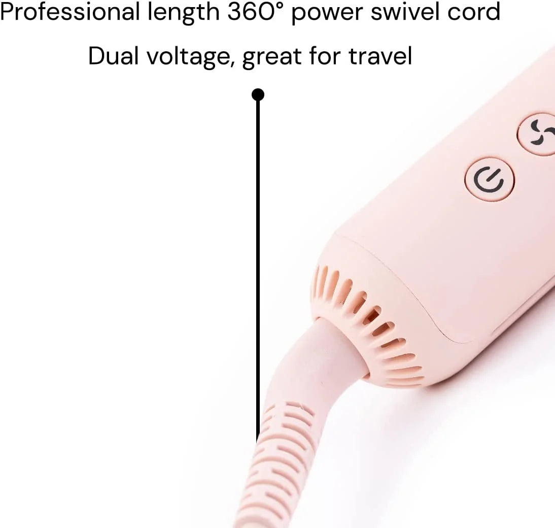 L'ange Hair Le Duo 360 Airflow Styler, Titanium Flat Iron Hair Straightener (Blush)