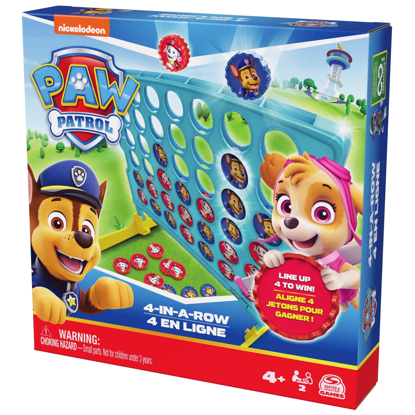 Spin Master Games, Four in Row PAW Patrol Family Board Game for Kids Ages 4 and up