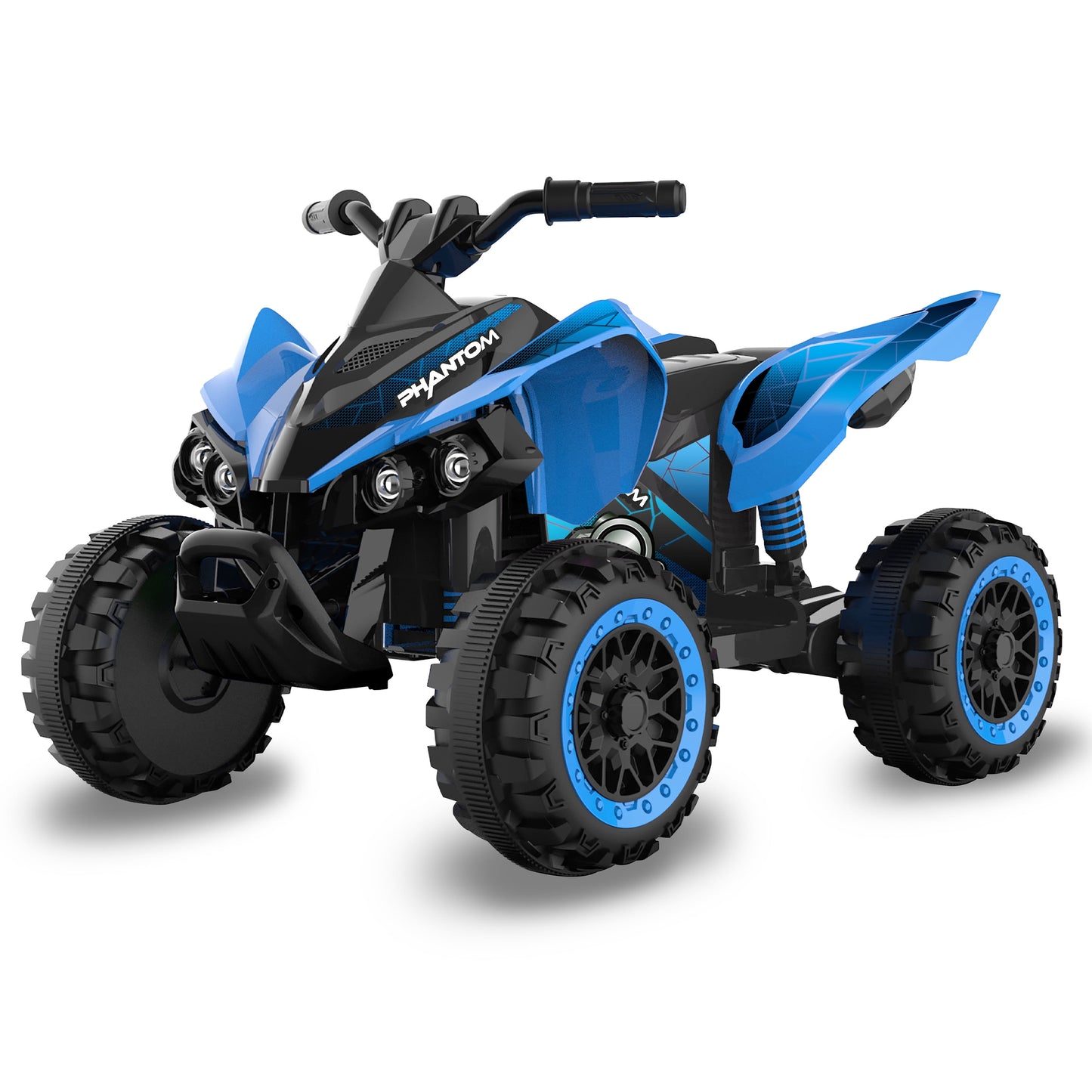 12 Volt Blue Phantom ATV Action Wheels Branded Battery Powered Rideon for Boys and Girls Ages 2 to 4 Years Old