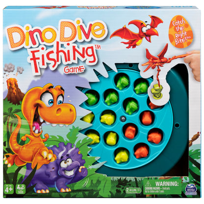 Spin Master Games, Dino Dive Fishing Board Game for Kids Ages 4 and up