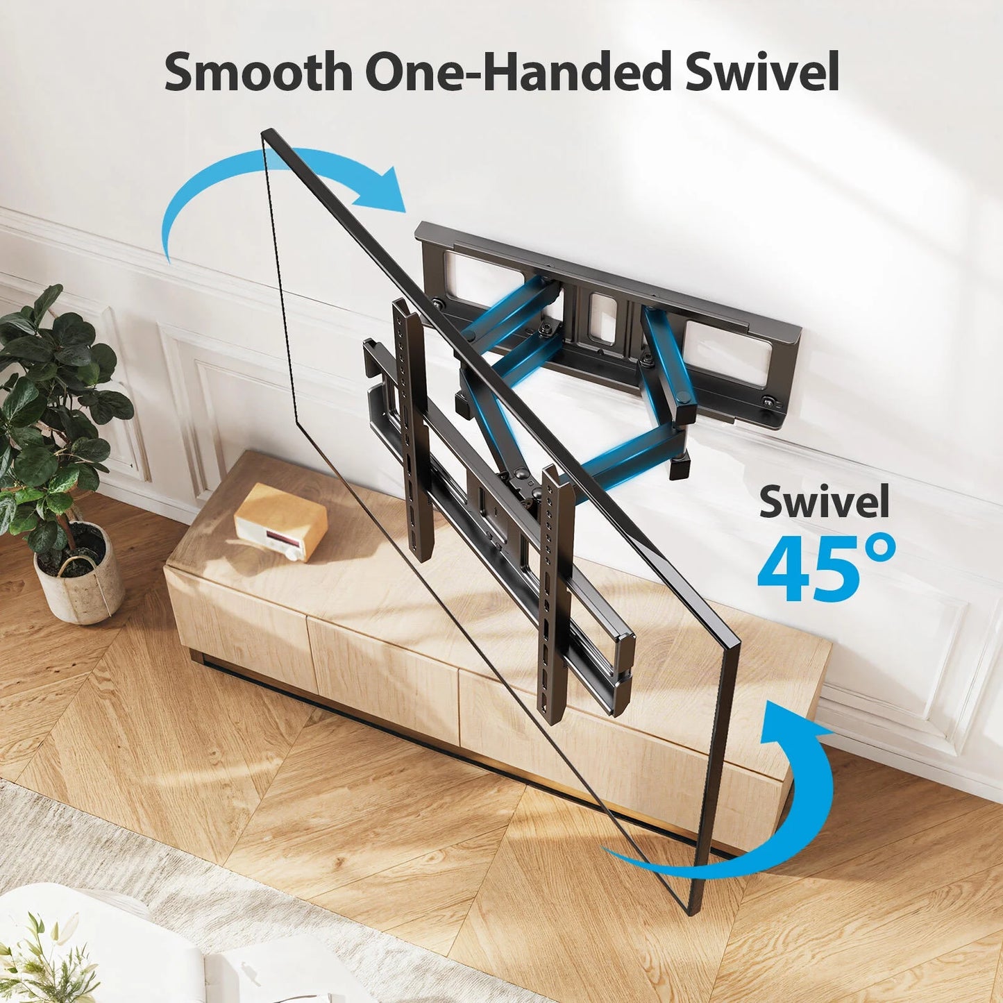 Full Motion Articulating TV Wall Mount Bracket Swivel Tilting, Fits 26-65 Inch Flat & Curved TVs, Holds up to 99lbs