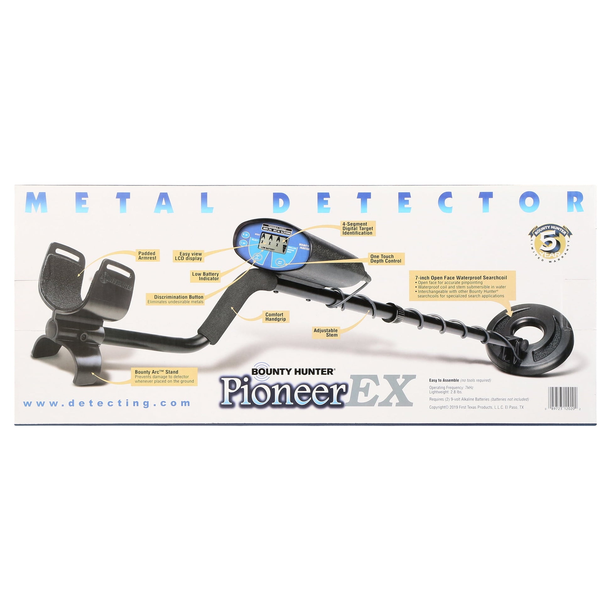 Bounty Hunter Pioneer EX Metal Detector - Digital (Black)