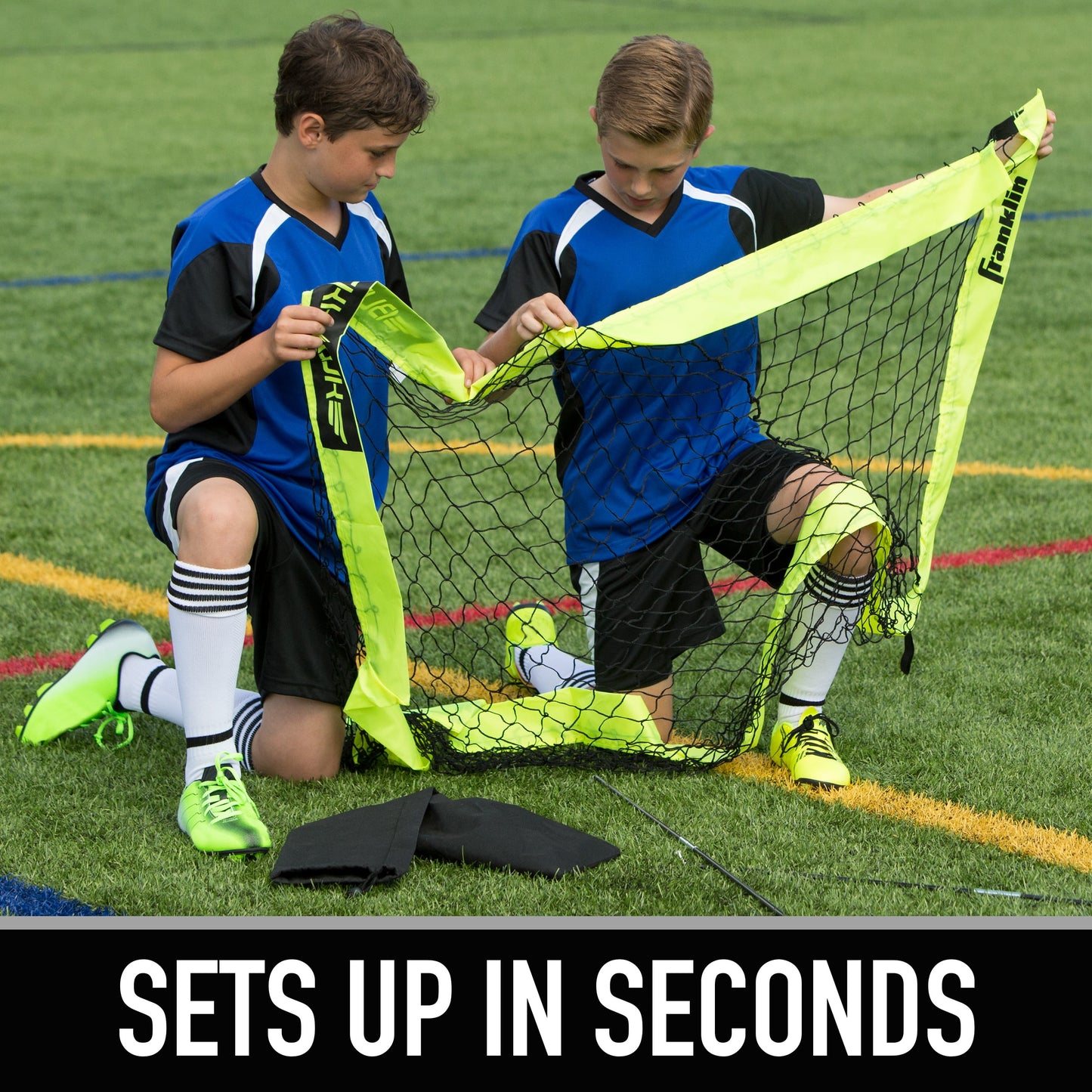 Franklin Sports Blackhawk Soccer Goal - Pop up - Indoor + Outdoor -  Adult + Kids - 4' x 3' - Yellow