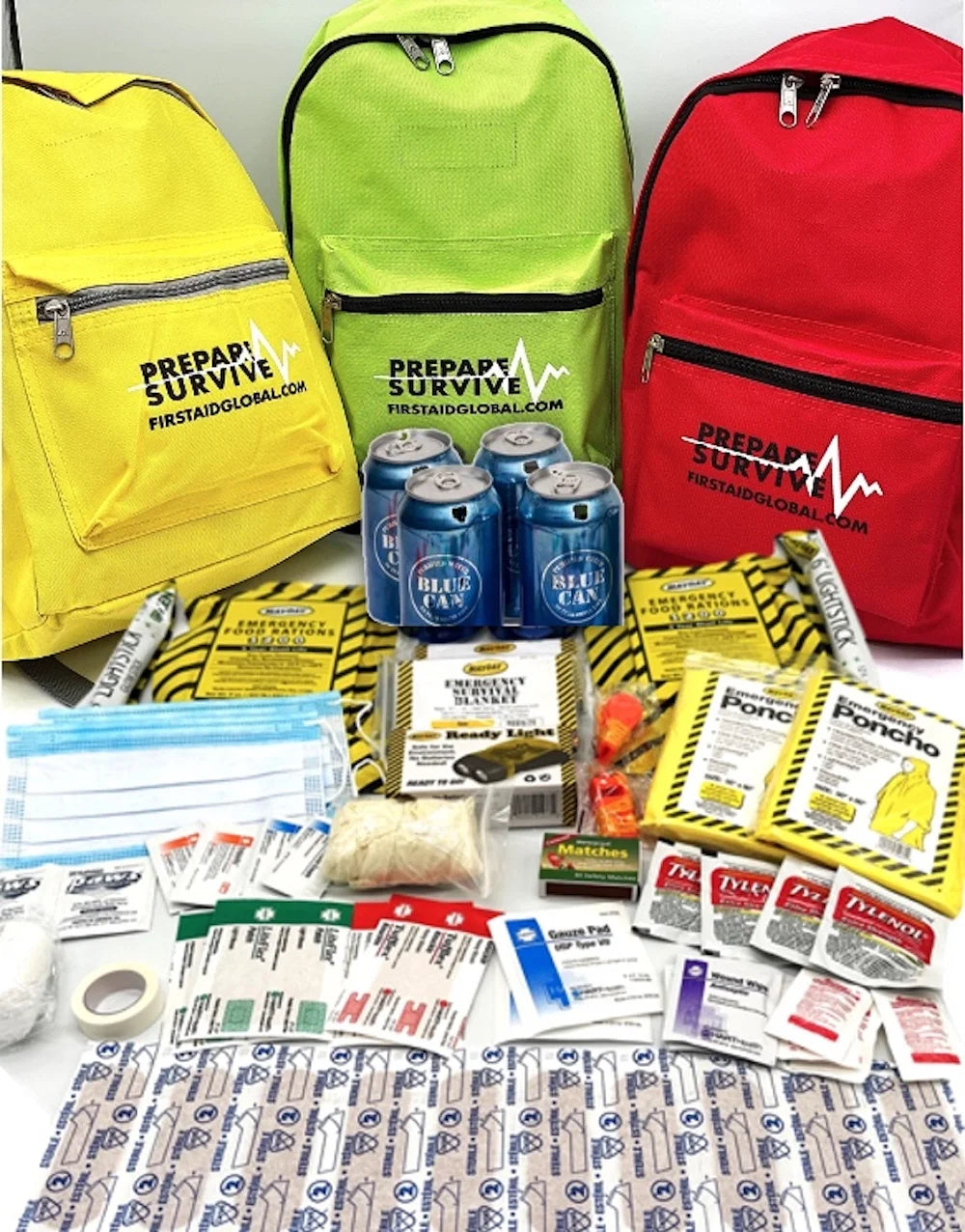 Prepare Survive 3 Days, 2 People, Go-Bag, Emergency Starter Kit, 52 Pieces