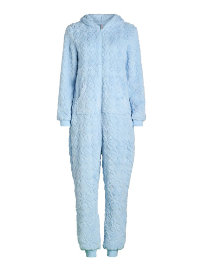 Joyspun Women's Embossed Plush Hoodie and Joggers Pajama Set, 2-Piece, Size XS-2X