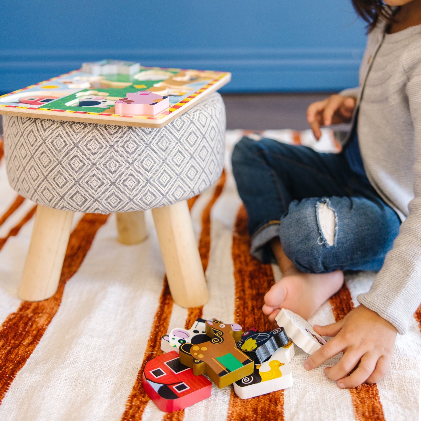 Melissa & Doug Farm Wooden Chunky Puzzle (8 Pcs) - FSC-Certified Materials