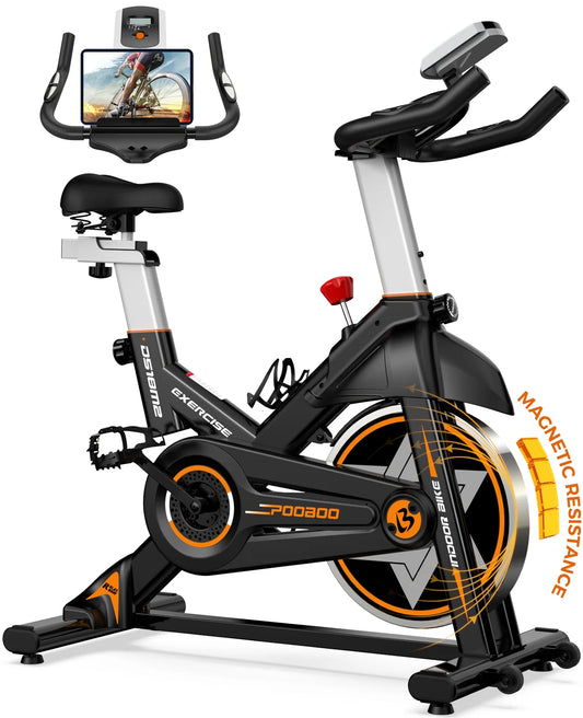 Pooboo Magnetic Exercise Bike Indoor Cycling Bike for Home Cardio Workout Stationary Bike Heavy-Duty Flywheel Quiet Belt Drive