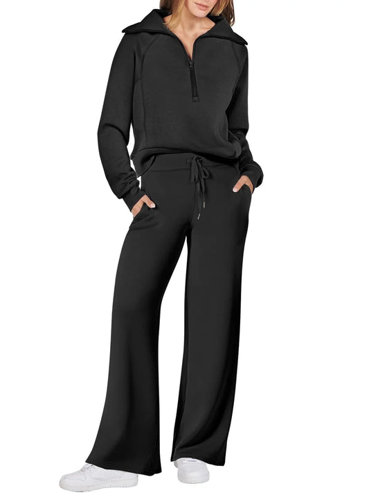 UVN Outfit Sets for Women 2 Piece Sets Winter Casual Tracksuit Long Sleeve Lounge Set Outfits with Pockets