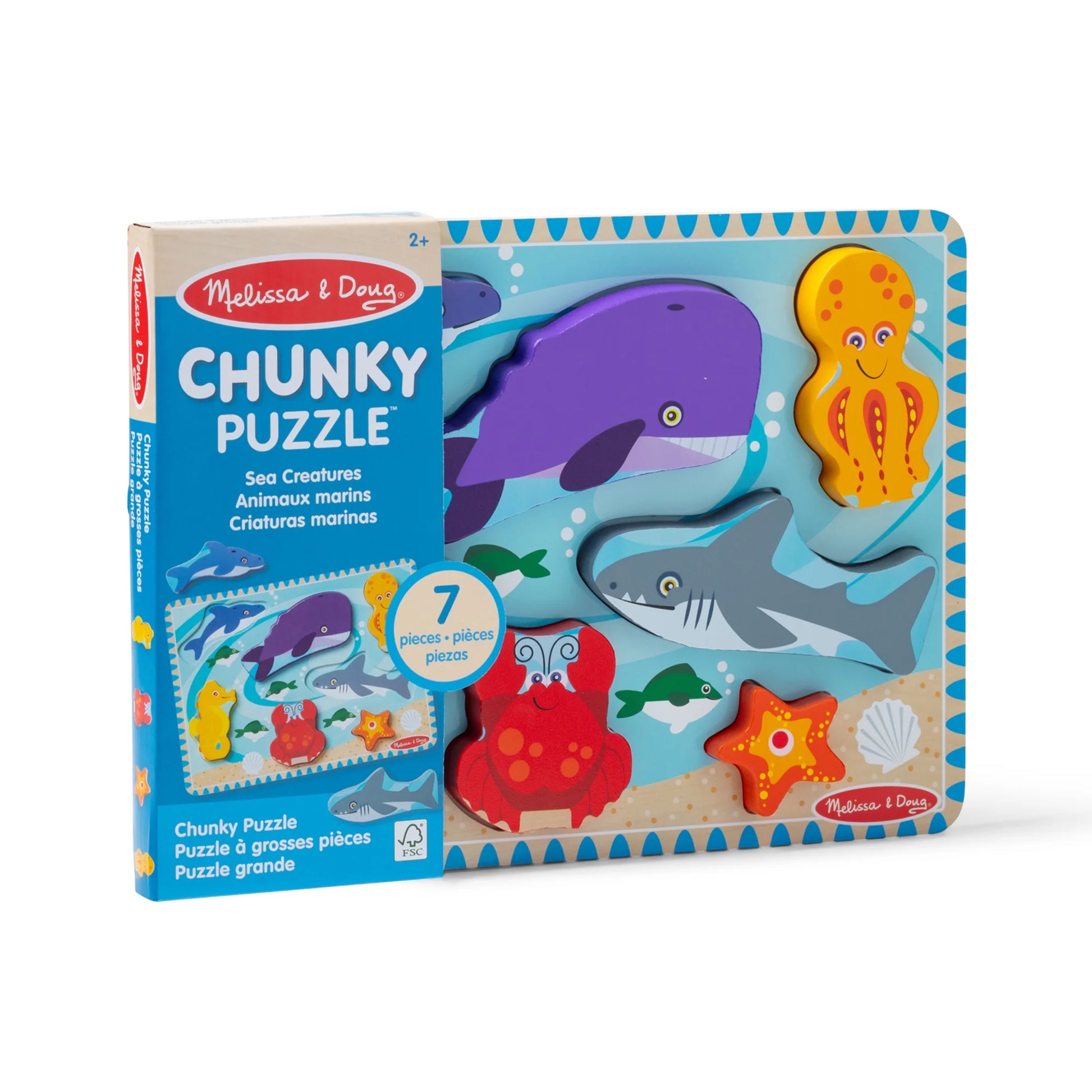 Melissa & Doug Ocean Wooden Chunky Puzzle (7 pcs) - FSC Certified