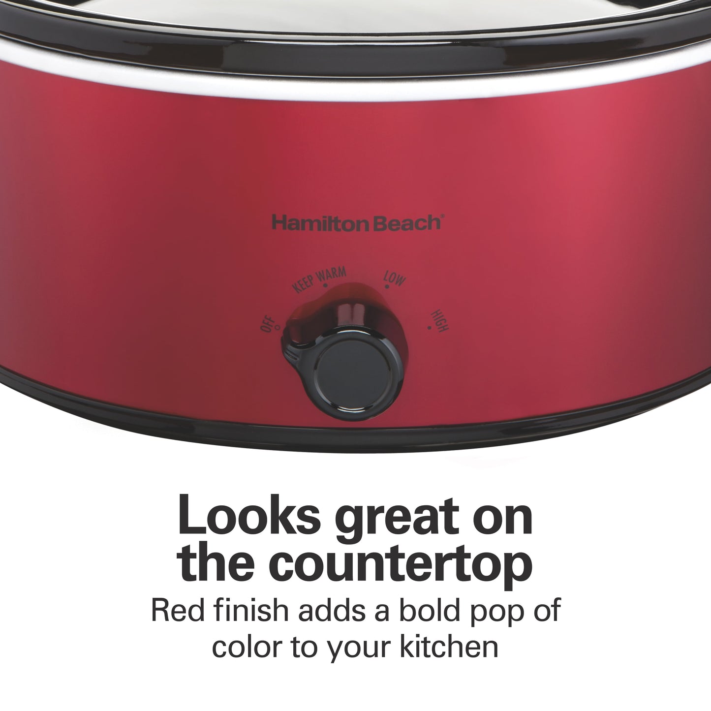 Hamilton Beach Slow Cooker, 6 Quart Large Capacity, Serves 7+, Dishwasher-Safe Removable Crock, Red