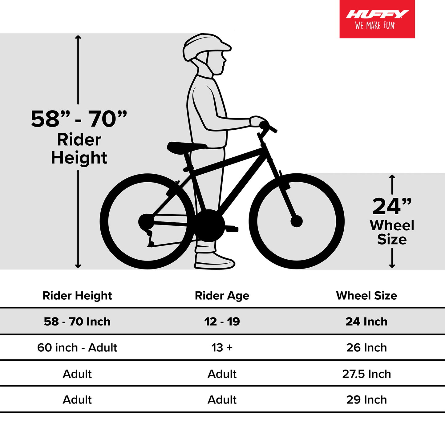 Huffy Rock Creek Mountain Bike, 24" Wheels, Adult Ages 13+, 18-Speeds, Grey