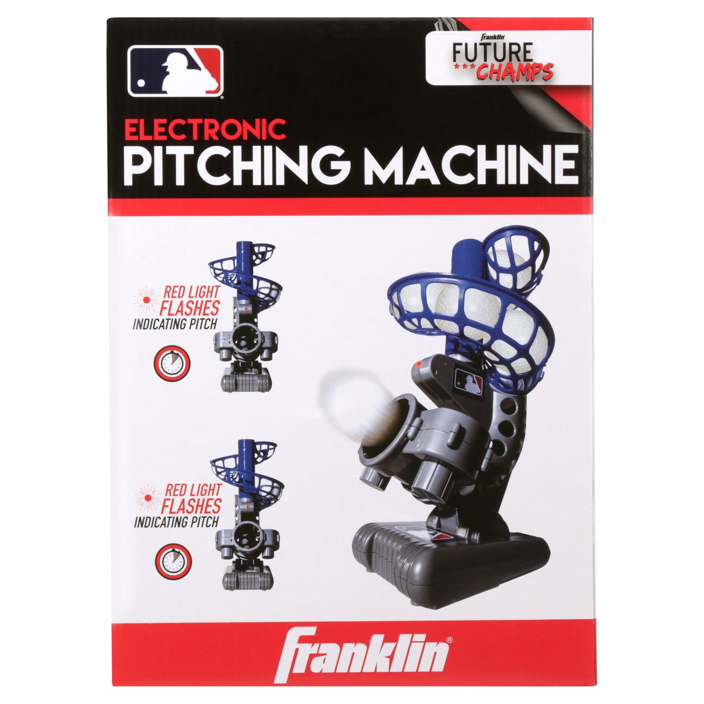 Franklin Sports MLB Electronic Baseball Pitching Machine – Adjustable – Every 7 Seconds – 6 Balls