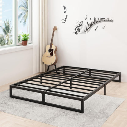 9 Inch Full Bed Frame No Box Spring Needed, Heavy Duty Metal Platform Beds with Sturdy Steal Slats for Mattress Foundation, Easy Assembly, Noise Free, Black