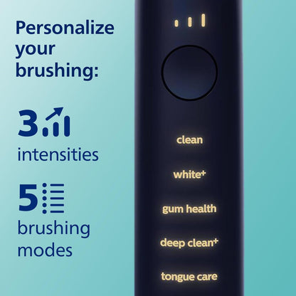 Philips Sonicare DiamondClean Smart 9750 Electric Toothbrush, Sonic Toothbrush with App, Pressure Sensor, Brush Head Detection, 5 Brushing Modes and 3 Intensity Levels, Lunar Blue, Model HX9954/74