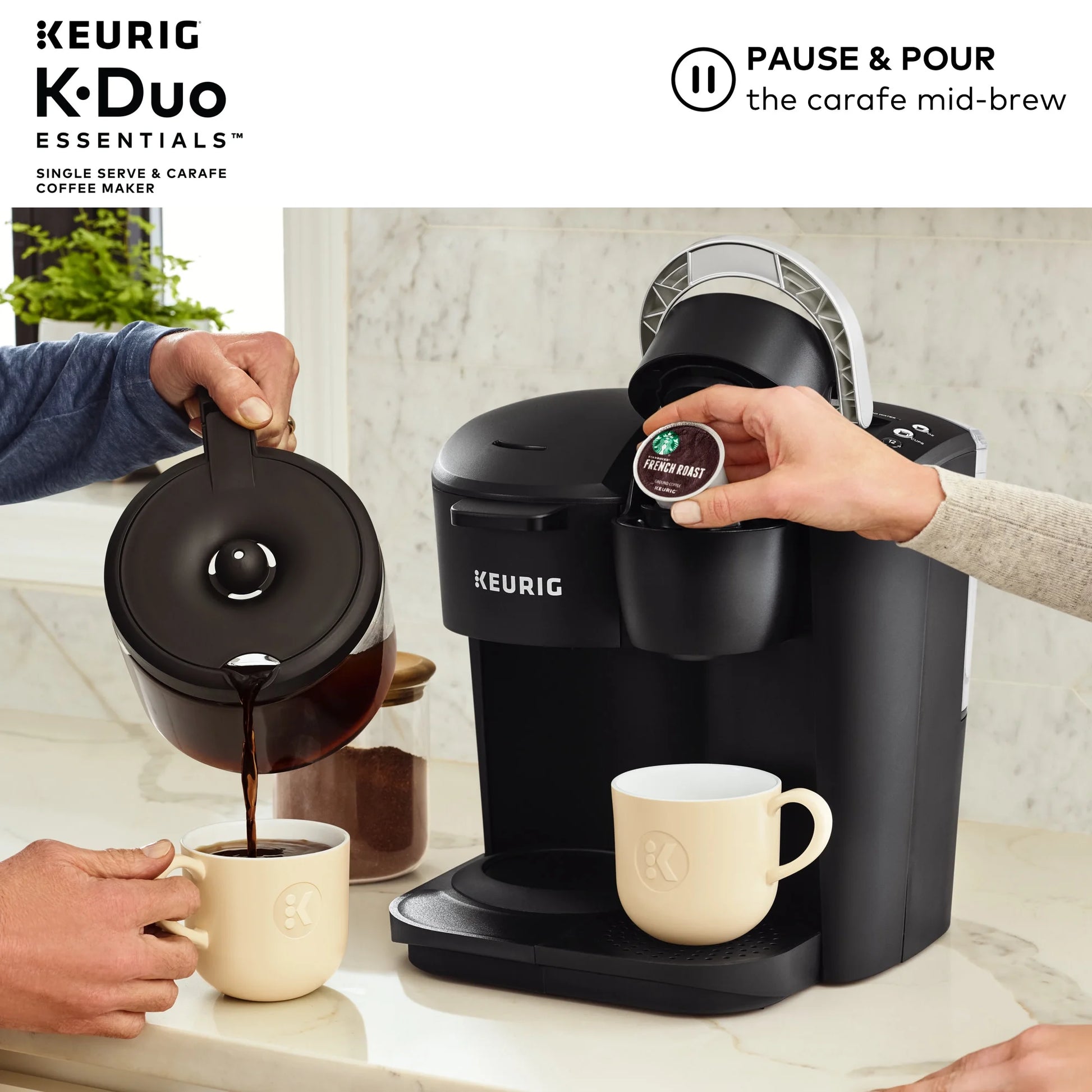 Keurig K-Duo Essentials Black Single-Serve K-Cup Pod Coffee Maker