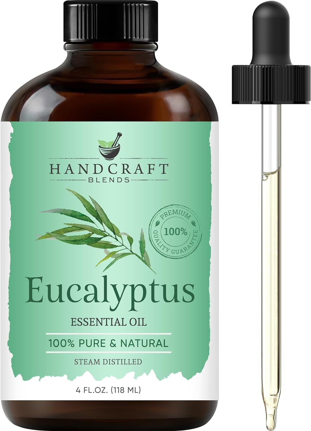 Handcraft Blends Eucalyptus Essential Oil - Huge 4 Fl Oz - 100% Pure and Natural - Premium Grade with Glass Dropper