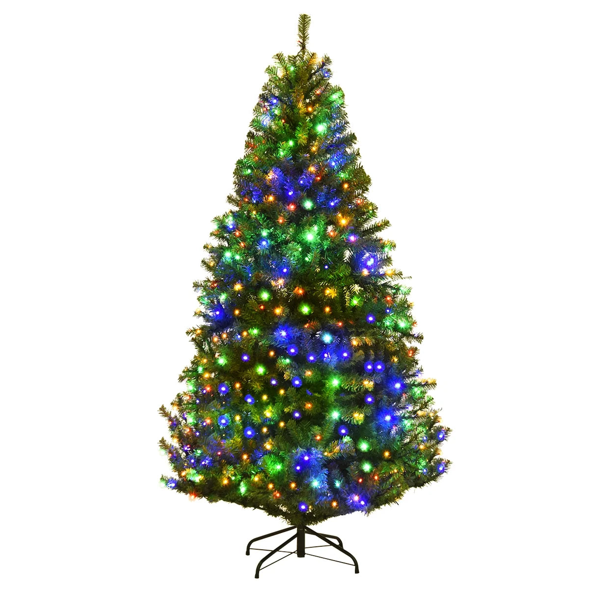 Costway 6Ft Pre-Lit Artificial Christmas Tree Hinged 350 LED Lights