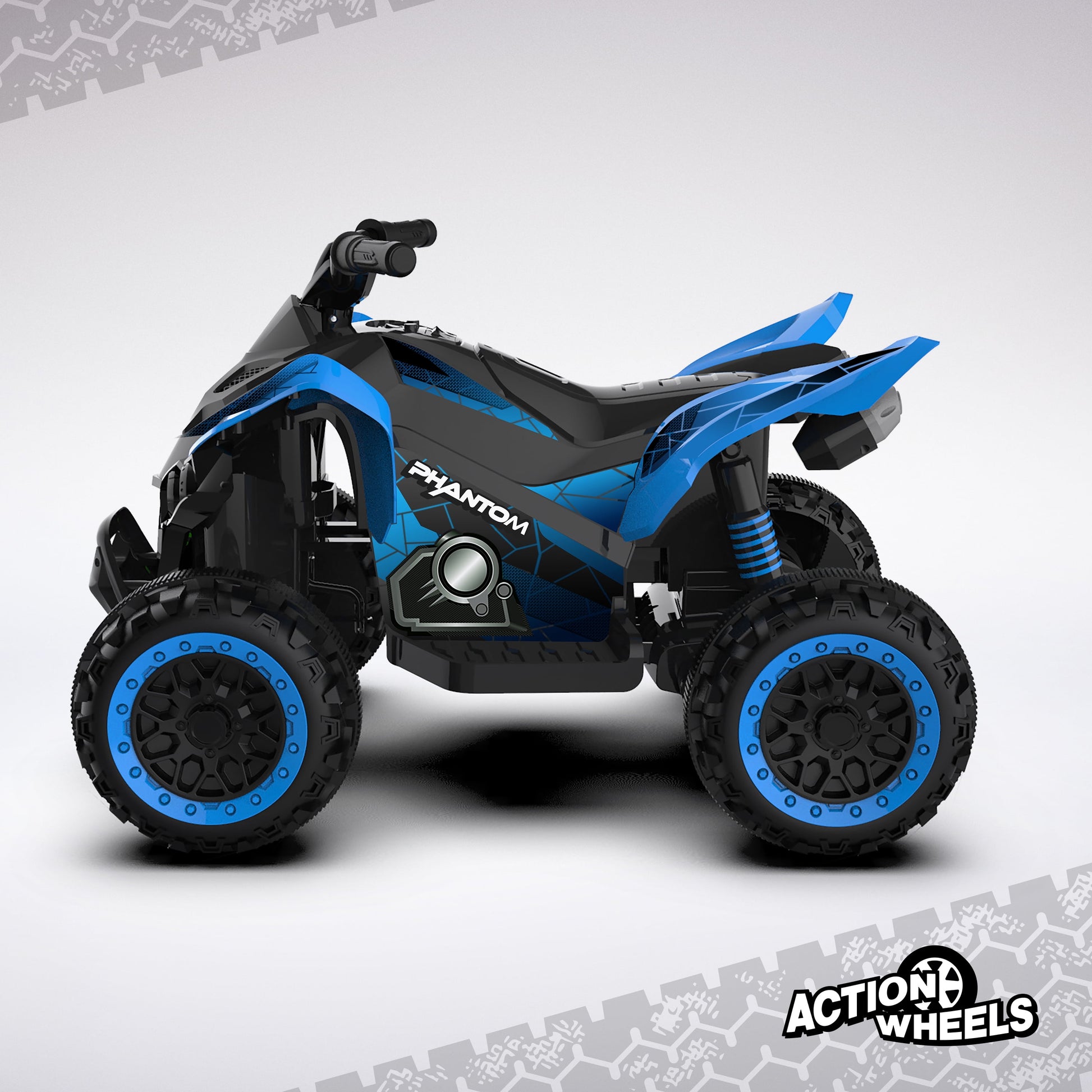 12 Volt Blue Phantom ATV Action Wheels Branded Battery Powered Rideon for Boys and Girls Ages 2 to 4 Years Old