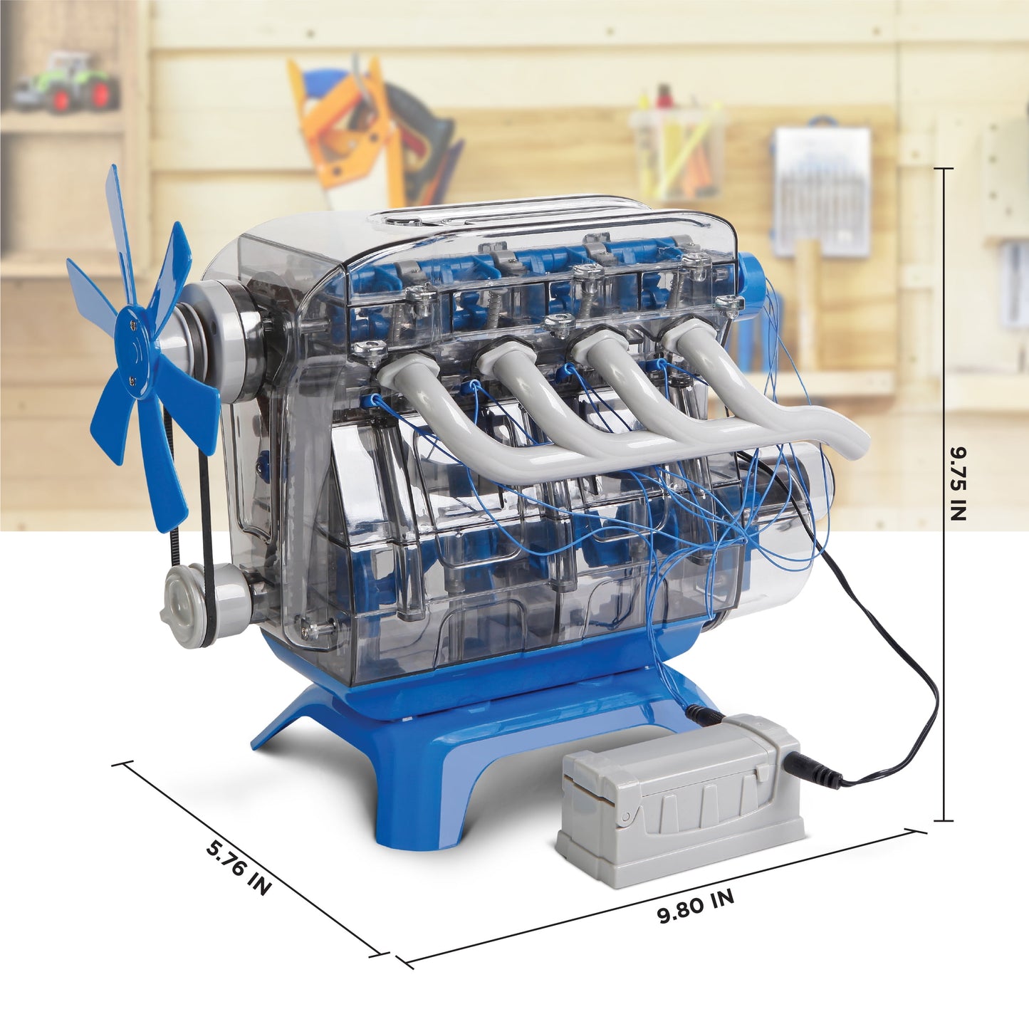 Discovery #Mindblown Model Engine Kit for Children, with Moving Motor Parts and LED Lights