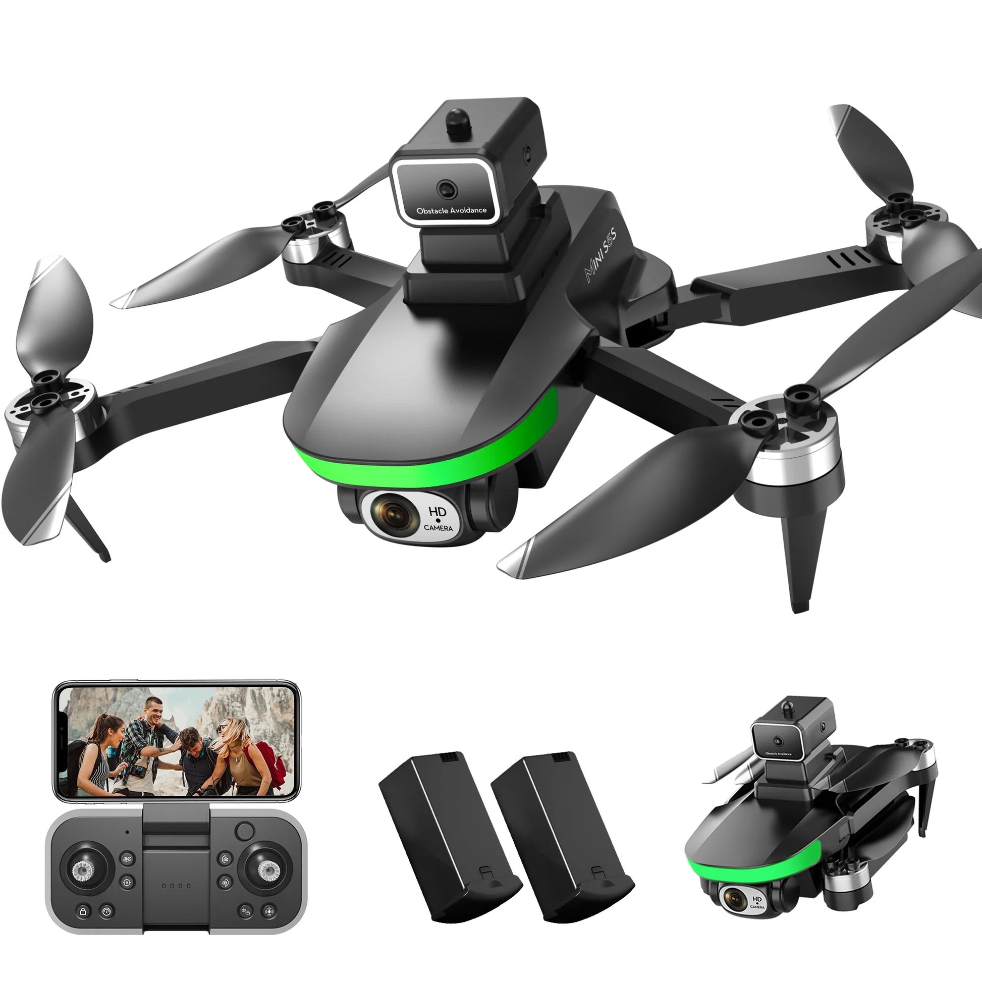 S5S Drone with 6K UHD Camera, Foldable Drones for Adults Kids, RC Quadcopter Drone, Brushless Motor, Optical Flow Positioning, Waypoint Flight