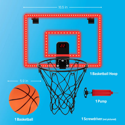 Over-the-Door Basketball Hoop, Indoor Sports Game, Battery-powered, for All Ages, by MinnARK