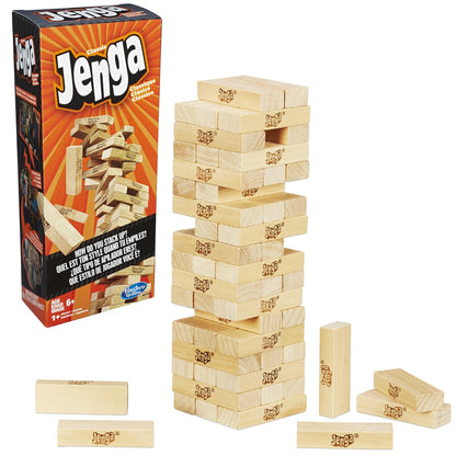 Jenga Classic Block Stacking Board Game for KidsKids, Family Games for 1+ Players, Christmas Gifts for Kids, Ages 6+