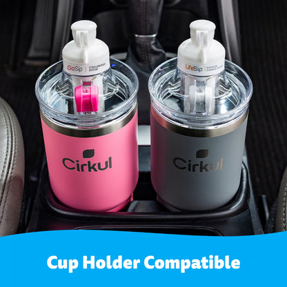 Cirkul 24oz Amethyst On-The-Go StrawSip Tumbler, 1 Flavor Cartridge (FitSip Watermelon Grape)