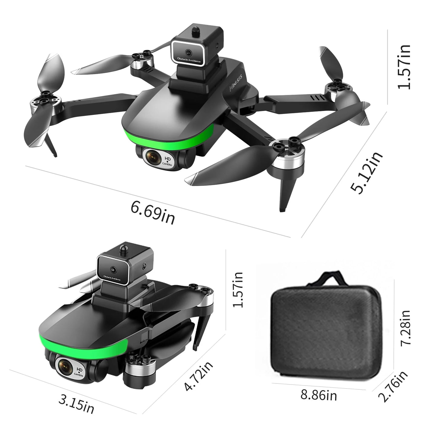 S5S Drone with 6K UHD Camera, Foldable Drones for Adults Kids, RC Quadcopter Drone, Brushless Motor, Optical Flow Positioning, Waypoint Flight