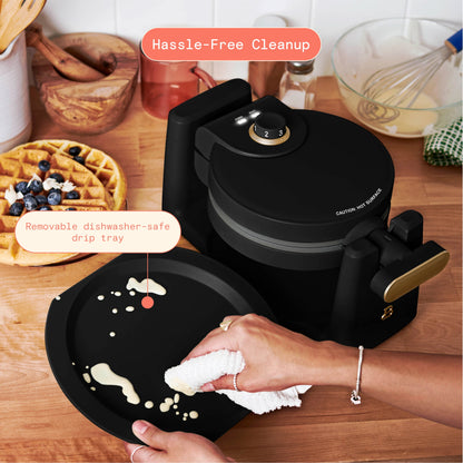 Beautiful Rotating Belgian Waffle Maker, Black Sesame by Drew Barrymore