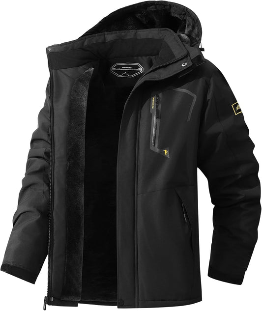 Men's Ski Jacket Warm Winter Snow Coat Waterproof Mountain Windbreaker Snowboarding Jacket Hooded for Hiking Traval