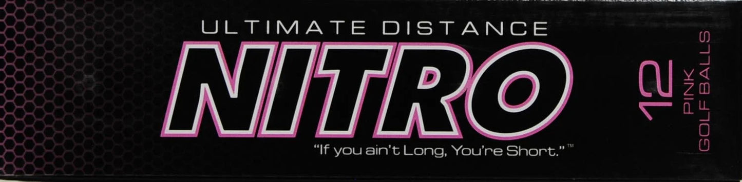 Nitro Golf Ultimate Distance Golf Balls, Pink, 12 Pack