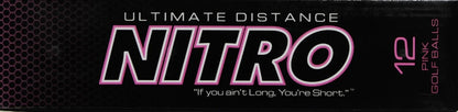 Nitro Golf Ultimate Distance Golf Balls, Pink, 12 Pack