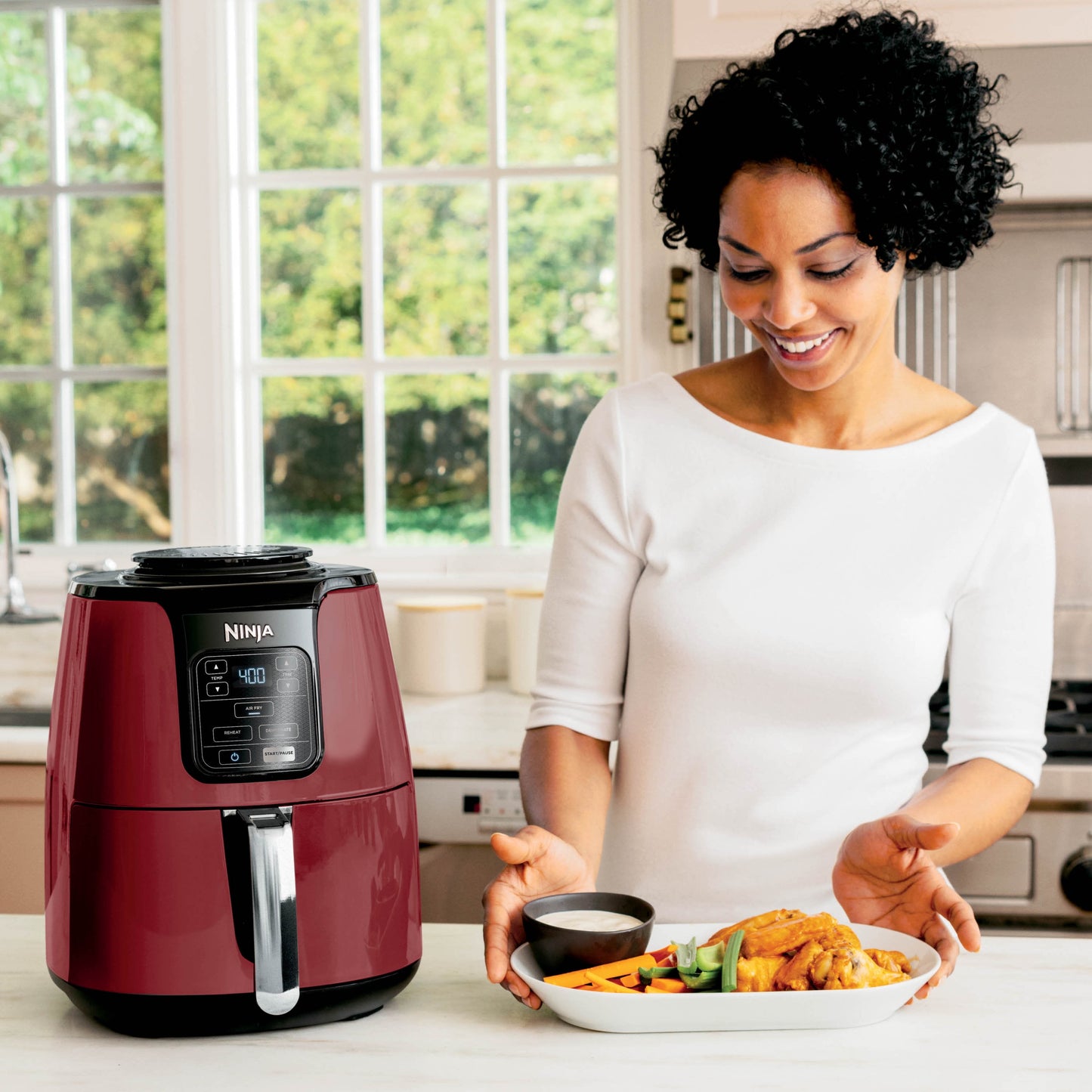 Ninja 4 qt Air Fryer, Red - Dishwasher Safe