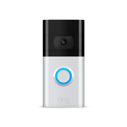 Like-New Ring Video Doorbell – 1080p HD video, improved motion detection, easy installation – Satin Nickel