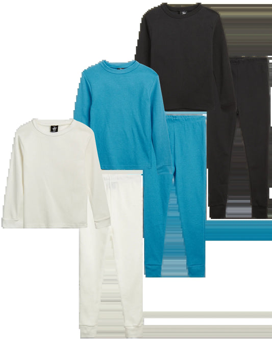 Beverly Hills Polo Club Boys' Thermal Underwear - 6 Piece Waffle Knit Top and Long Johns (2T-18)