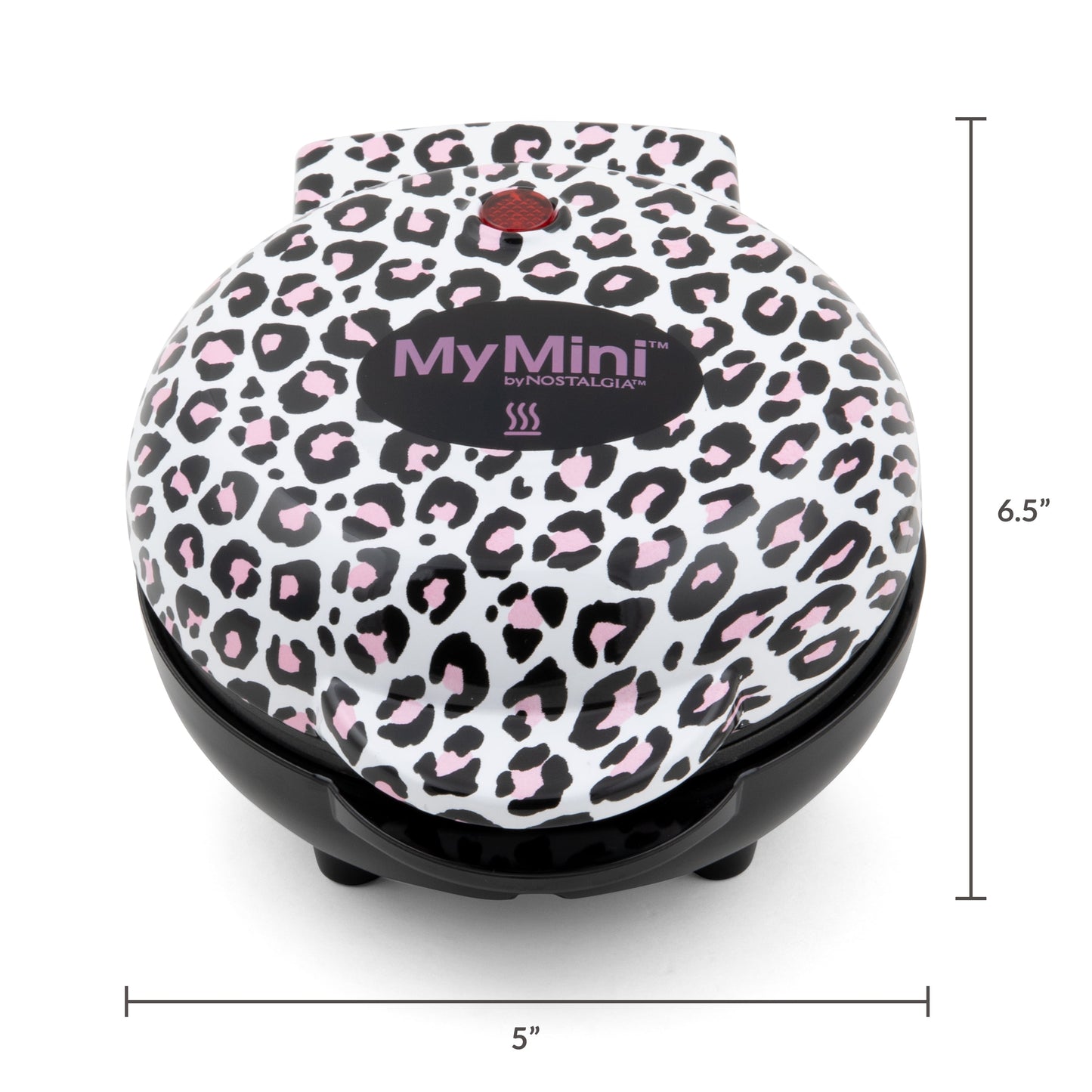 MyMini Waffle Maker, Black & White Leopard Print