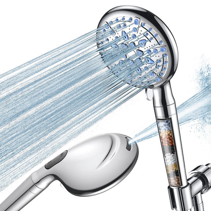 Ophanie 9-Setting Handheld Shower Head,High Pressure Shower Head with Filter,Silver