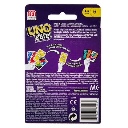 UNO Flip! Card Game for Kids, Adults & Family Night with Double-Sided Cards, Light & Dark