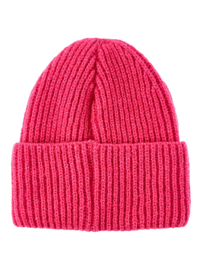 No Boundaries Women's Ribbed Fisherman Winter Beanie, Pink Haze